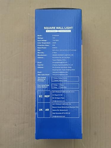 CELAVY Outdoor Wall Lights Mains Powered Outside Up Down Lights, IP65 Waterproof LED Porch Front Door Light, Square GU10 External Modern Lighting Exterior Sconce Lamp for House, Anthracite Grey