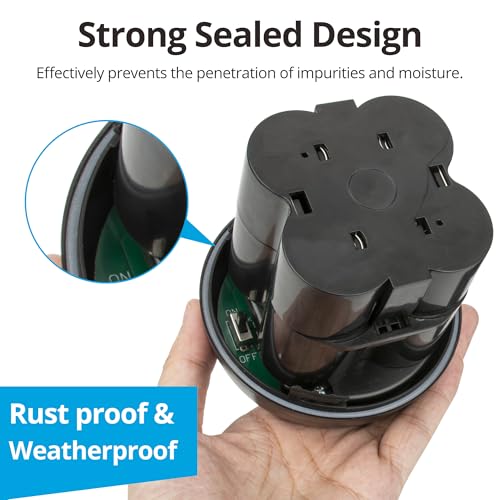 NICREW Battery Powered Outdoor LED Security Light 1 Pack, PIR Motion Sensor Spotlight, Weatherproof Outdoor Wall Light for Gardon Walkways, 600 Lumen