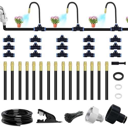 49ft Drip Irrigation Kit with Bendable Copper Nozzles
