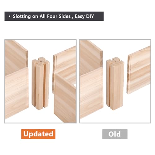 Yaheetech 8×2ft Wooden Horticulture Raised Garden Bed Divisible Elevated Planting Planter Box for Flowers/Vegetables/Herbs in Backyard/Patio Outdoor, 245.5 x 62.5 x 27cm