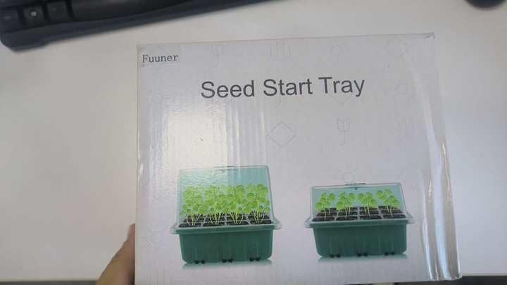Fuuner Seed Trays,12 Pack 144 Cells Seedling Tray Kits, Garden Seed Propagator Set, Plant Germination Kit with Adjustable Humidity Dome and Base, for Greenhouse Grow Plant Seed, 12 Cells per Tray