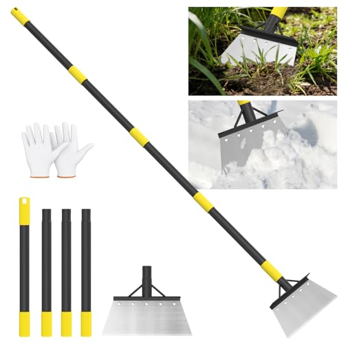 Ergohortus Long-Handle Flat Garden Scraper Shovel