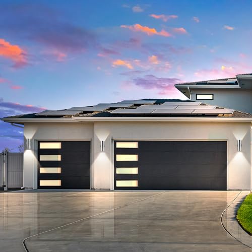 Kerry Outdoor Wall Lights, LED Up Down Mains Powered Lighting, Silver Stainless Steel IP44 Waterproof, Exterior Wall Sconce for Indoor, Front Door, Patio, Hallway, Porch, Garden, Garage, Post