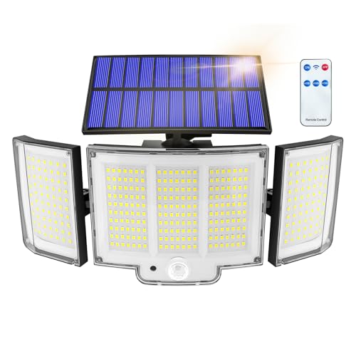Solar Lights Outdoor Garden Lights 1 Pack 348LED 2000LM IP65 270° 3 Modes Solar Security Lights Outdoor Motion Sensor Outdoor Wall Lights Solar Wall Lights Outdoor Motion Sensor Lights Outdoor