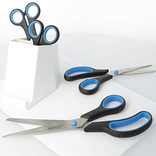 Westcott 9 inch Easy Grip Soft Grip Scissor - Black/Blue
