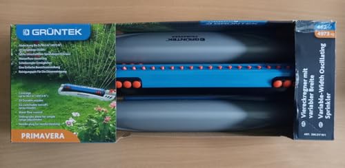 GRÜNTEK Oscillating Sprinkler up to 462 m2 with TURBO Motor. Rectangular lawn bar sprinkler for larges surfaces.