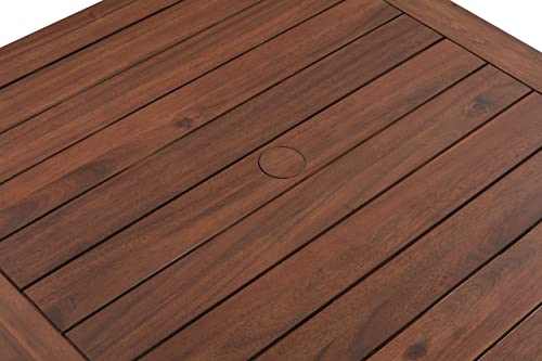 Amazon Aware Square Outdoor Dining Table, FSC Acacia Wood, 72 x 81.3 x 81.3 cm (H x W x L), Walnut Finish
