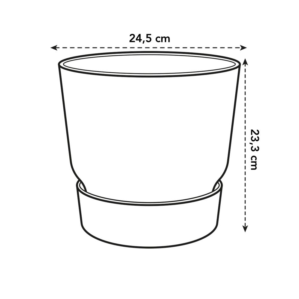 elho Greenville Round 25 - Plant Pot for Indoor & Outdoor - 100% Recycled Plastic - Ø 24.5 x H 23.3 cm - Green/Leaf Green