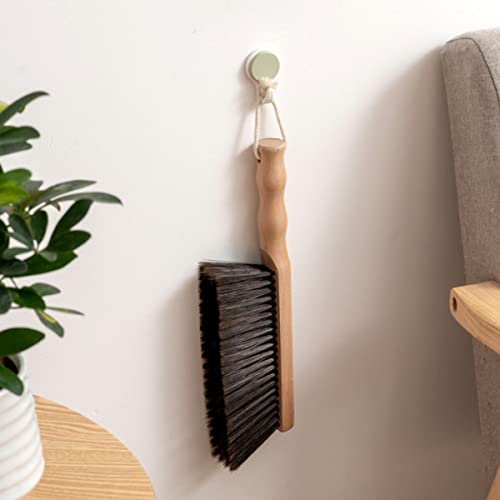 Dust Brush, 30cm Wooden Handle Soft Bristles Cleaning Brush for Bed, Sofa, Furniture, Clothes