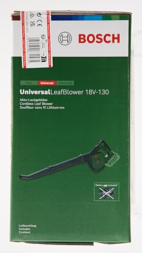 Bosch Cordless Leaf Blower UniversalLeafBlower 18V-130 (For Fast and Easy Outdoor Clearing; 18 Volt System; Without Battery)