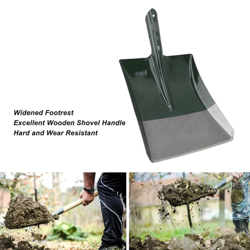 16.73 X 9.45in Snow Shovel Square Head Point Digging Shovel Manganese Steel,Compatible With Handles With a Diameter Of 35mm for Camping Beaches Gardens Snow Parks Digging Planting