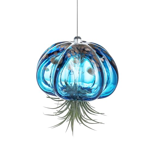 H&D Blown Glass Jellyfish Hanging Air Planter