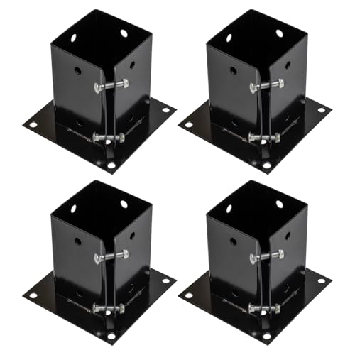 Woodside Heavy Duty Bolt Down Fence Post Holders 4pk