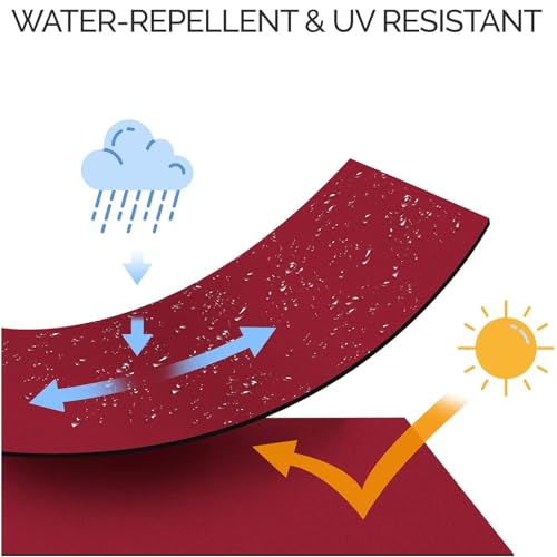 CASARIA® Hollywood Canopy Swing Chair | 2 Seater | Weatherproof Rocking Bench with Roof and Backrest | Non-Slip Feet | Outdoor Garden Patio Seat | Up to 200kg | Ruby Red