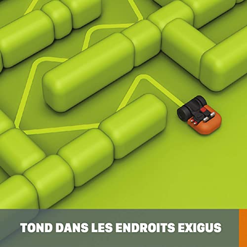 WORX - LANDROID - 1500 m² - Connected Robot Lawn Mower - WR153E (Easy Installation, Configurable, Autonomous, Remote Control via APP, Smart Mowing, Mowing in the Rain)