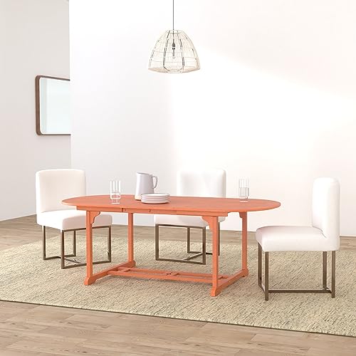 CASARIA® Vanamo Extending Wooden Garden Dining Table | FSC®-Certified Eucalyptus Wood | 150-200x100cm Extendable Foldable Adjustable | Patio Furniture Outdoor Oval 6 Seater