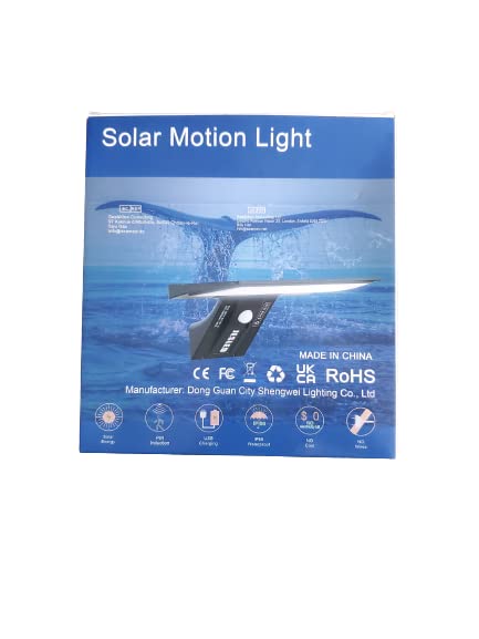 JESLED Solar Powered Lights Outdoor/Outside for Garden Fence Door Yard Pathway, 90 LED Solar Motion Sensor Security/Wall Lights Waterproof 2600mAh, USB Charging (1 Pack)