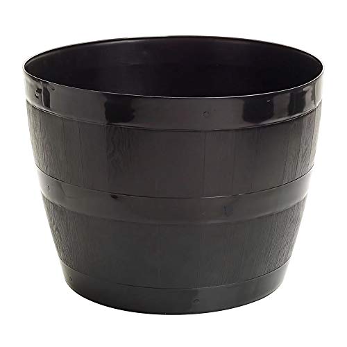 Straame 50L Large Barrel Plant Pot Tub – Black