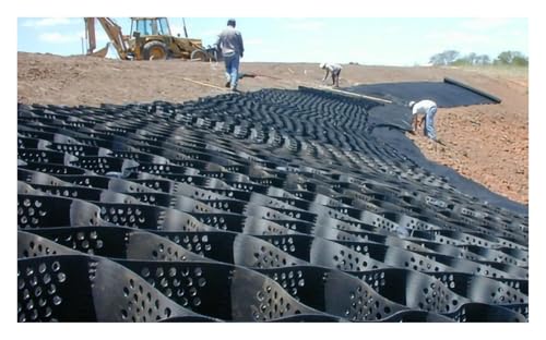 Gravel Ground Grid - 10cm Thick Expansion Foldable 1m-20m Wide Geo Grid Driveway Stabilization Soil Stabilizer for Wet Clay Area Yards Parking Landscaping, Permeable Paving Gravel Grid(6m x 10m (20ft