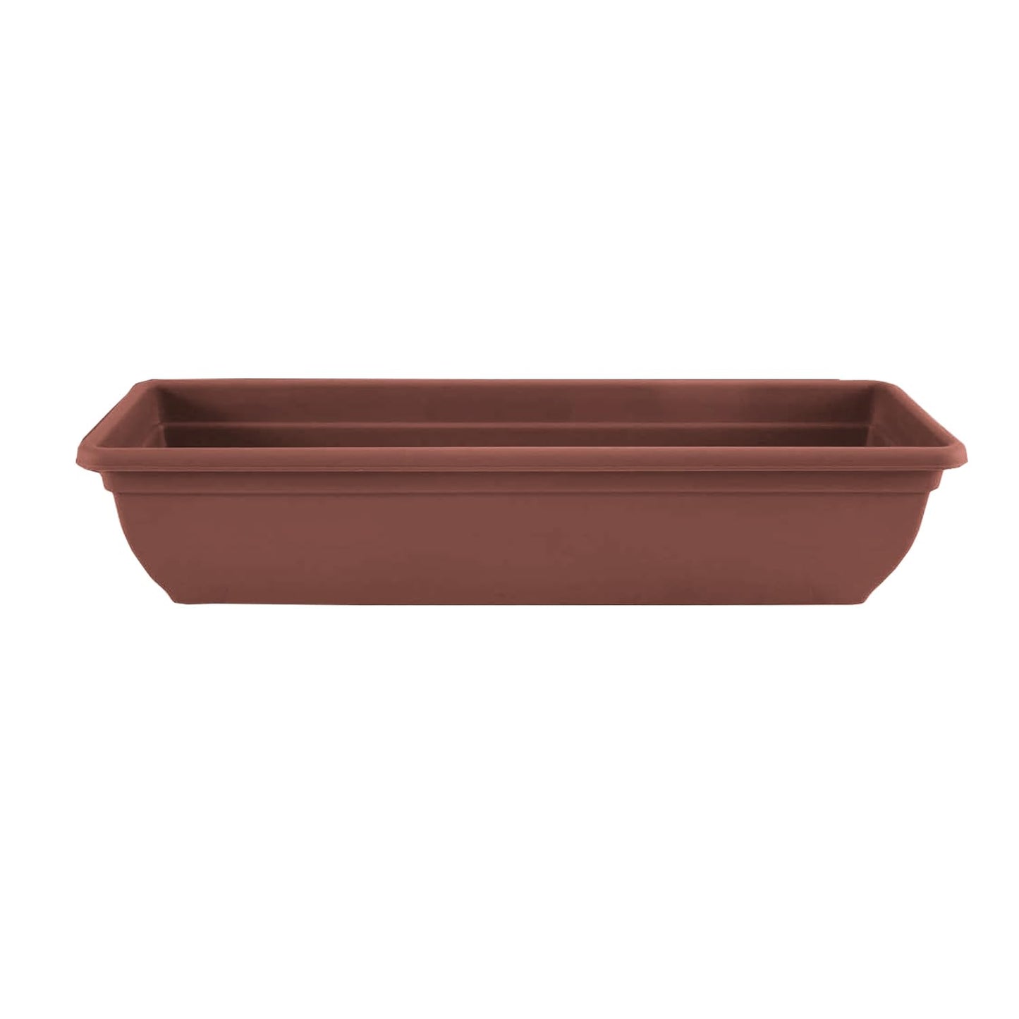 SIDSONS 4 X Plastic Garden Trough Long Window Box Planter Flower Box Plastic Vegetable Planters Box Flower Pot Herb Planter Box Windowsill Patio Garden Home Decor Flower Terracotta 60CM