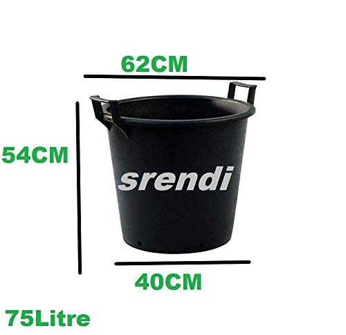 Srendi® 75 Litre Heavy Duty Large Plastic Plant Pots with Handles Outdoor Garden Tree Planters Containers (1)