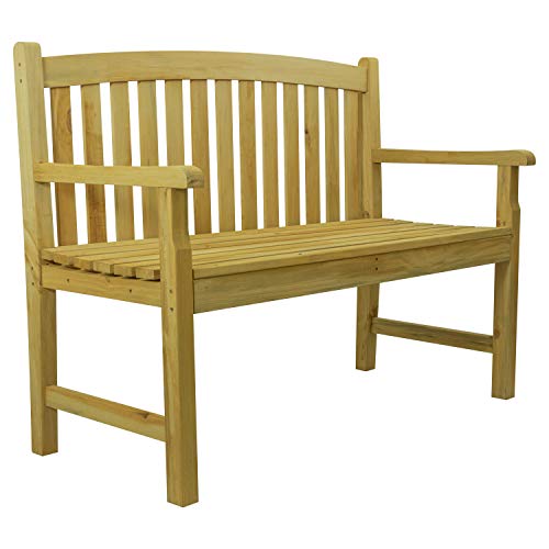 Woodside Outdoor Wooden 2 Seater Bench Garden Patio Furniture