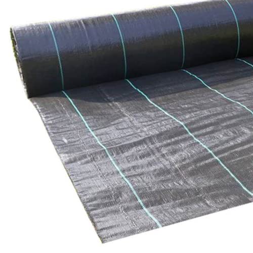 Weed Control Barrier Fabric 100gsm Black Heavy Duty Garden Landscaping Ground Cover Membrane - For Artificial Grass, Patios, Paths, Flower & Beds (4m x 10m)