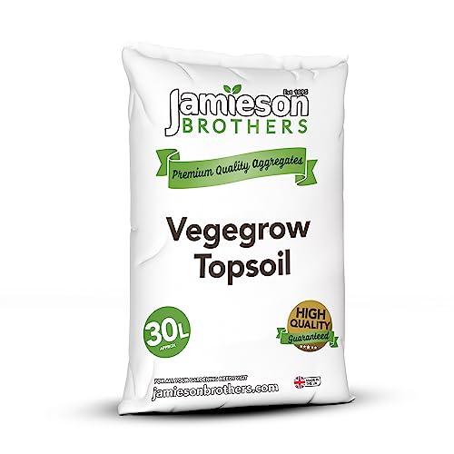 Vegegrow Top Soil 30L Nutrient Rich Blended With Organic Compost Ideal For Vegetables - Can be used in Raised Beds, Planters & Tubs By Jamieson Brothers