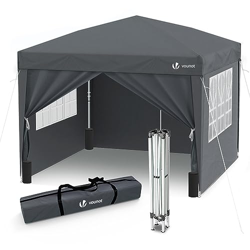 VOUNOT 3x3m Pop Up Gazebo with Sides & Weight Bags