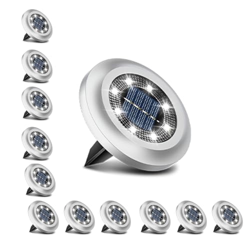 Torchtree Solar Decking Lights Ground Disk 12 Pack