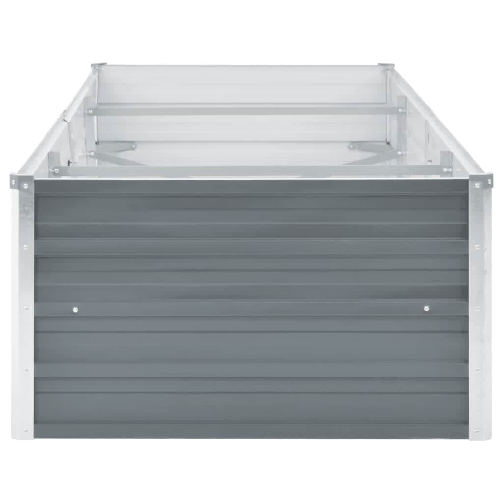 vidaXL Garden Raised Bed, Heavy-Duty Galvanised Steel, DIY Outdoor Patio/Garden/Balcony Decor, Large Size for Plants/Vegetables/Herbs/Flowers, Grey, Weather Resistant, Easy Assembly Required