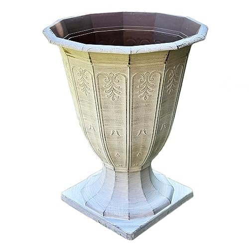 Darthome 2x Large Urn Planters 40cm Antique Grey