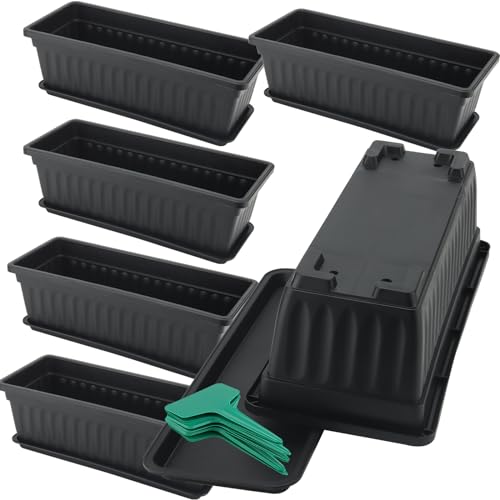 ZOENHOU 43cm Plastic Window Box Planters (6 Pack)
