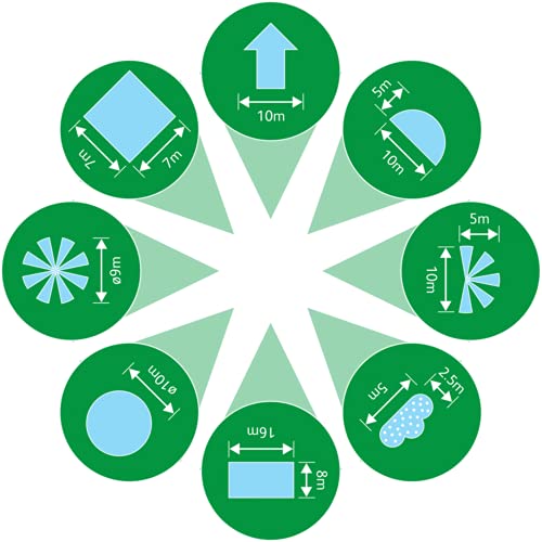 HOZELOCK - Sprinkler Rotating 79 m² : Small-area Base-mounted Spray Sprinkler (ø 10m), Ideal for Small Gardens: 8 Spray Patterns [2515P0000]