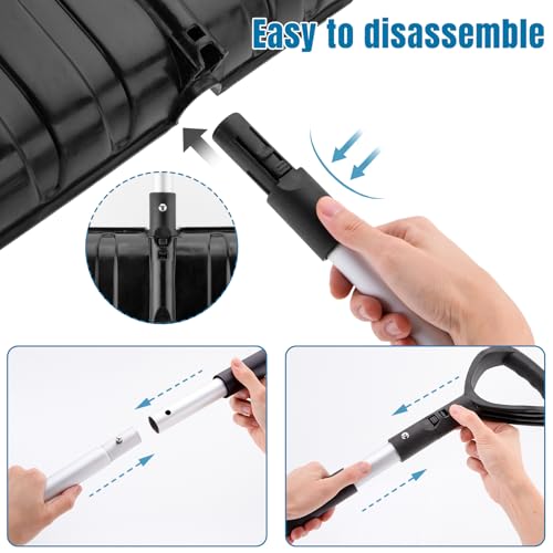 LESOLEIL Snow Shovel for Driveway Car Garage Home Snow Removal, Heavy Duty 48inch Long Large Capacity Portable Folding Snow Shovel for Garden Car Camping Outdoor