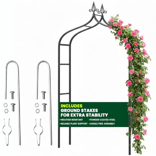 Metal Garden Arch with Ground Stakes 2.7M
