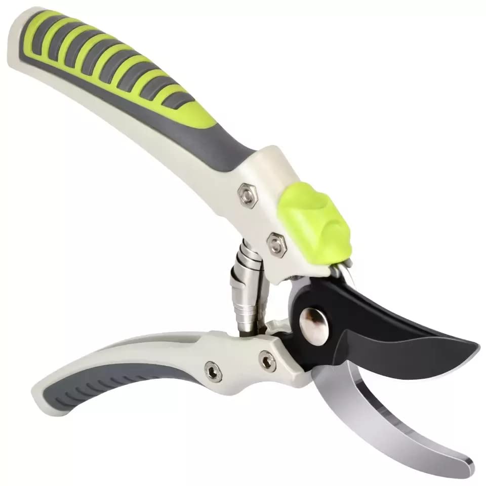 Shark-Tuff® Heavy Duty Secateurs & Pruning Scissors Pruning Shears for Gardening | High Carbon Steel SK5 Blade Garden Scissors | Bypass Hand Pruners with Long Handles