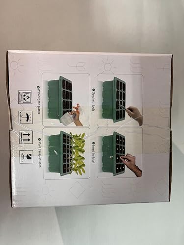 BTONGE Upgrade 5 Set Seed Trays with Grow Light for Plants, Propagator Trays with Heightened Lids, LED Full Spectrum Sunlike White Plant Lights, Germination Seedling Starter Kit-USB Powered