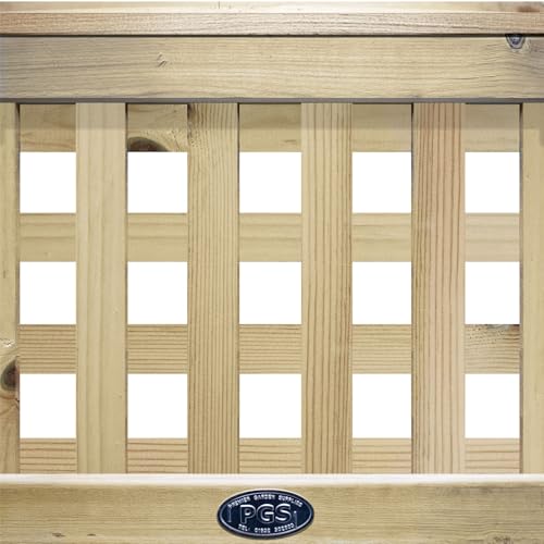 Premier Garden Supplies Urban Fence Panel with Trellis Top Options & Smooth Tongue & Groove Centre [Width: 6ft (183cm|1830mm) x Height: 4ft (120cm|1200mm)] with Premier Square Trellis Top