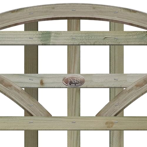 Premier Triple Dome Art Deco Cloud Top PRIVACY Trellis Panel Traditional Fence Topper Wall Plant Climbing Width.6ft (183cm) x Shoulder Height.2ft (60cm) & 85cm Top of Domes 70x70mm Square Holes