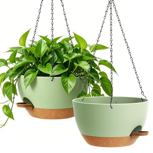 WSMKSZ 33cm Self-Watering Hanging Planters (2 Pack)