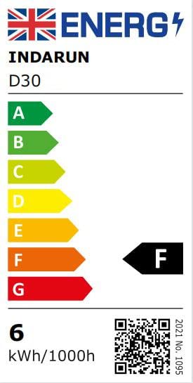 INDARUN Warm White Led Decking Lights Waterproof IP67 0.6W Ø30MM - Lighting for Terrace/Patio/Path/Wall/Garden/Decoration, 6 Packs