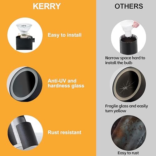 Kerry Outdoor Wall Lights, LED Up Down Mains Powered Lighting, Silver Stainless Steel IP44 Waterproof, Exterior Wall Sconce for Indoor, Front Door, Patio, Hallway, Porch, Garden, Garage, Post