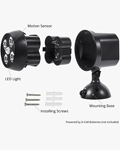 NICREW Battery Powered Outdoor LED Security Light 1 Pack, PIR Motion Sensor Spotlight, Weatherproof Outdoor Wall Light for Gardon Walkways, 600 Lumen