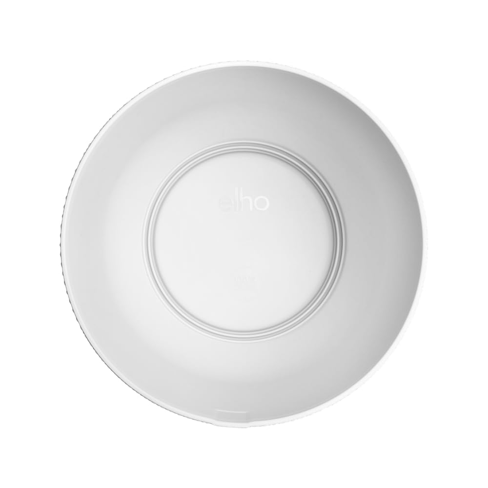 elho Jazz Round 16cm Flower Pot - Indoor Plant Pot - 100% Recycled Plastic - Unique Structure - White/Silky White