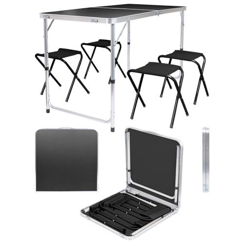 Harbour Housewares Folding Picnic Table & 4 Stools