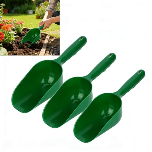 Garden Trowel Set of 3 Plastic Soil Scoop & Sieve