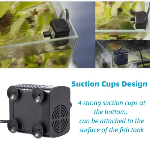 DC 12V Solar Water Pump Small - JT-280 500L/H Aquariums Pumps for Water Feature - Waterproof Amphibious Mini Solar Powered Fountain Pump for Garden Pond Fish Tank Pet Feeder Low Noise