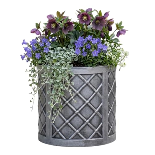Large Round Lazio Planter 43cm – Pewter Grey