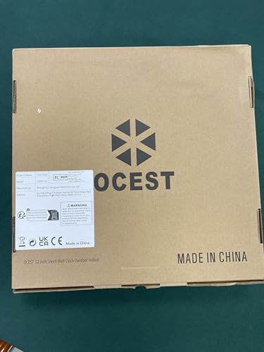 OCEST 12Inch Outdoor Garden Clock, Waterproof Wall Clocks with Thermometer, Weather-Resistant Non-Ticking Battery Operated Decor Decor for Patio Pool Lanai Porch Kitchen Bathroom